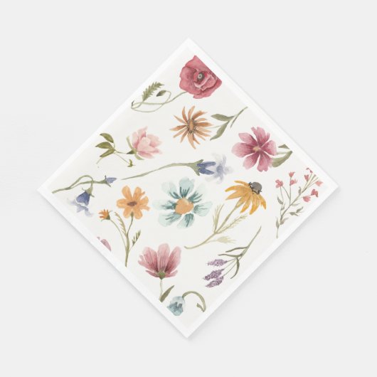 Waterverf Bloem Theedoeken Servet (Hoek)