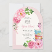 Waterverf bloem theekopje kaart (Voorkant)