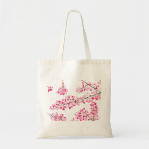 Waterverf bloem tote bag