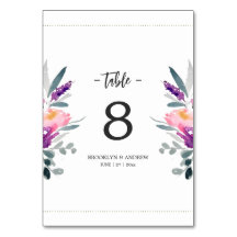 Waterverf Bloem Trouwtafel Nummers