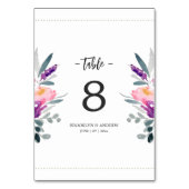 Waterverf Bloem Trouwtafel Nummers Kaart (Voorkant)