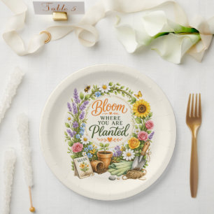 Waterverf Bloem Tuinieren Inspiratief Ontwerp Papieren Bordje