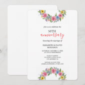 waterverf Bloem Unieke 50ste Verjaardag bruiloft Kaart (Voorkant / Achterkant)