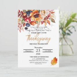 Waterverf Bloem Vers Thanksgiving Verjaardag Kaart