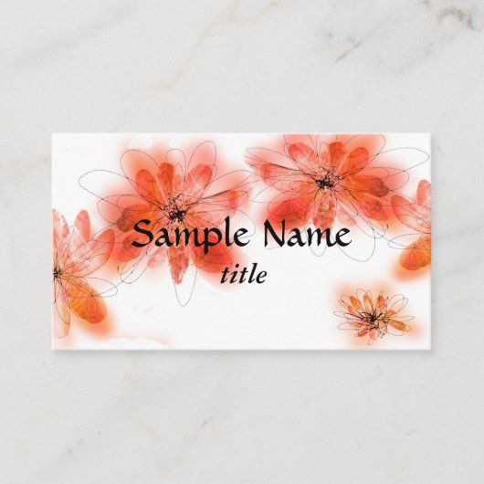 waterverf bloem voor visitekaartjes (Voorkant)