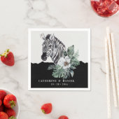 Waterverf Bloem Wild Zebra Safari Bruiloft  Servet (Insitu)