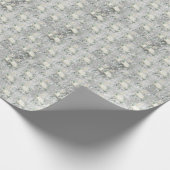 Waterverf Bloem Wit Glitter uitzicht Bruiloft   Cadeaupapier (Hoek)