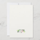 Waterverf Bloem Wit Groen Baby Shower Kaart (Achterkant)