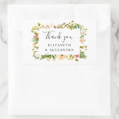 Waterverf bloem. Zomer bloemenbruiloft dank u Rechthoekige Sticker (Tas)