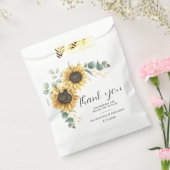 Waterverf Bloem Zonnebloem Script Bedankzakje (Gezegeld)