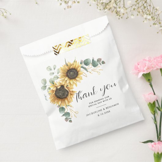 Waterverf Bloem Zonnebloem Script Bedankzakje (Gezegeld)