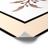  Waterverf Bloem Zwart Lijnen Oranje Rand Poster (Hoek)