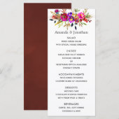 Waterverf Bloemachtig Trouwmenu Menu (Voorkant / Achterkant)