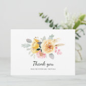 Waterverf Bloemachtige Bruidsdouche Bedankkaart (Staand voorkant)