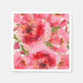 Waterverf Bloemachtige Bruiloftservingservies Servet (Voorkant)