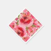 Waterverf Bloemachtige Bruiloftservingservies Servet (Hoek)