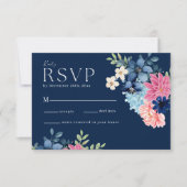 Waterverf bloemblaadjes pastel bruiloft RSVP kaartje (Voorkant)