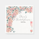 Waterverf bloemblaadjes & prosecco zomer bruidssho servet (Voorkant)