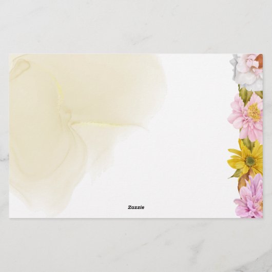 Waterverf bloembladeren briefpapier (Achterkant)