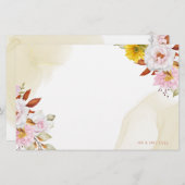 Waterverf bloembladeren briefpapier (Voorkant / Achterkant)
