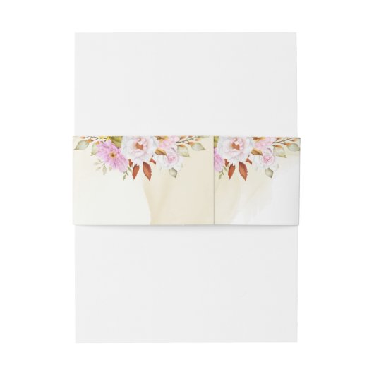 Waterverf bloembladeren uitnodigingen wikkel (Achterkant Voorbeeld)