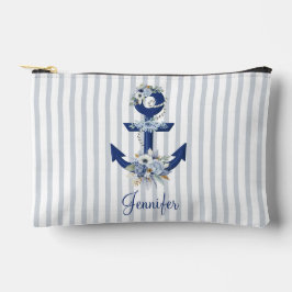 waterverf Bloemblauw Nautische Strepen Naam Chic Etui