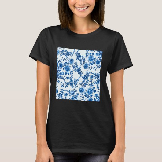  Waterverf Bloemblauw wild T-shirt (Voorkant)