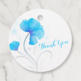 Waterverf bloemblauwe bruiloft dank u bedankjes labels