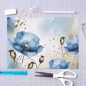 Waterverf Bloemblauwe Poppies Tissuepapier (Craft)