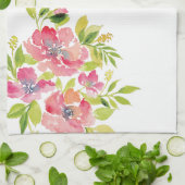 Waterverf bloembloempatroon Keukenhanddoeken (Gevouwen)