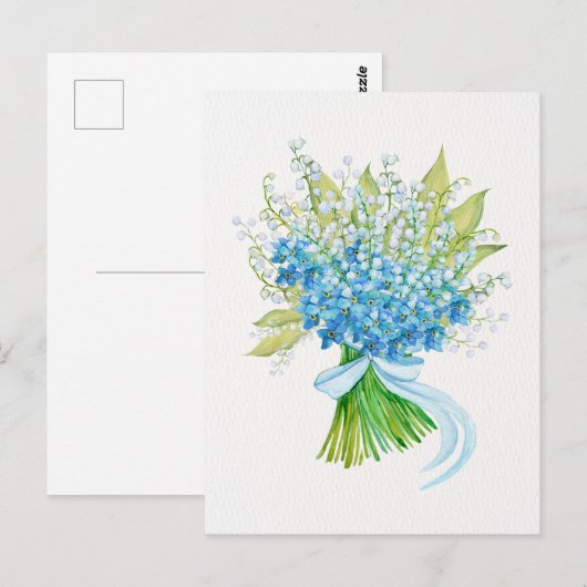 Waterverf bloemboeket briefkaart (Voorkant / Achterkant)