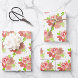 Waterverf Bloemboeket Handgeschilderd Inpakpapier Vel