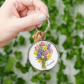 Waterverf Bloemboeket Lente Sleutelhanger