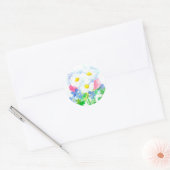 Waterverf Bloemboeket Shasta Daisy Ronde Sticker (Envelop)