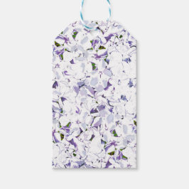 Waterverf bloemboeket van hydrangeas. cadeaulabel