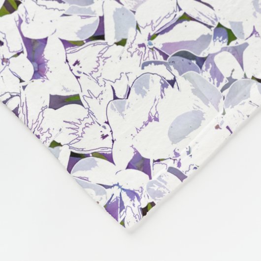 Waterverf bloemboeket van hydrangeas. fleece deken (Hoek)