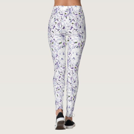 Waterverf bloemboeket van hydrangeas. leggings (Achterkant)