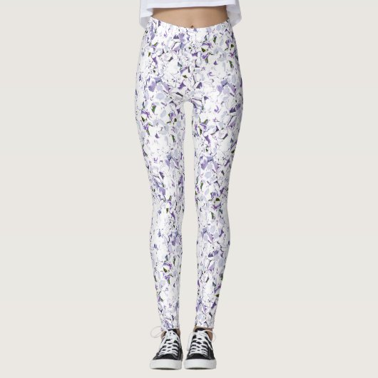 Waterverf bloemboeket van hydrangeas. leggings (Voorkant)