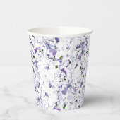 Waterverf bloemboeket van hydrangeas. papieren bekers (Links)