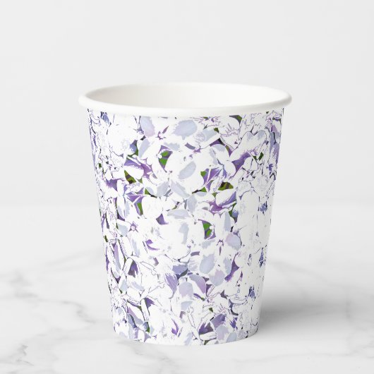 Waterverf bloemboeket van hydrangeas. papieren bekers (Voorkant)