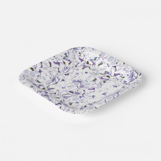 Waterverf bloemboeket van hydrangeas. papieren bordje (Gebogen)