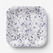 Waterverf bloemboeket van hydrangeas. papieren bordje (Voorkant)