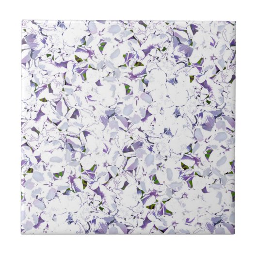 Waterverf bloemboeket van hydrangeas. tegeltje (Voorkant)