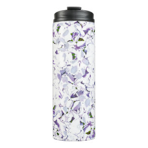 Waterverf bloemboeket van hydrangeas. thermosbeker