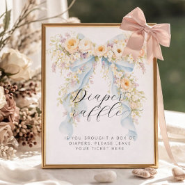 Waterverf Bloemboog Baby Shower Luier Raffle Poster