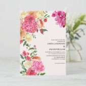 Waterverf Bloemboter Gele Lente bruiloft Kaart