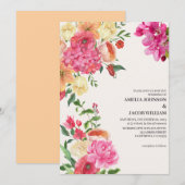 Waterverf Bloemboter Gele Lente bruiloft Kaart (Voorkant / Achterkant)