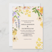 Waterverf Bloemboter Gele Lente bruiloft Kaart (Voorkant)