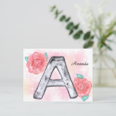 Waterverf Bloembrief A Briefkaart (Staand voorkant)