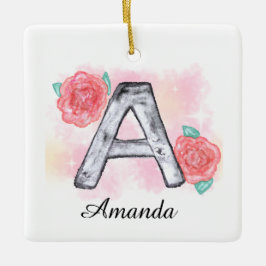 Waterverf Bloembrief A Keramisch Ornament